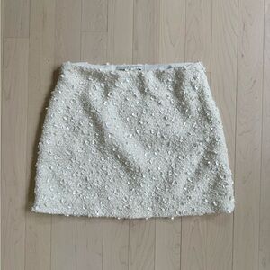 Zara White Sequin Mini Skirt